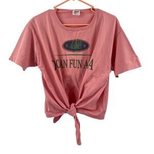 VINTAGE T-Shirt L/XL Ocean Fun Aruba Tie Waist Beach Travel Vacation USA Cotton